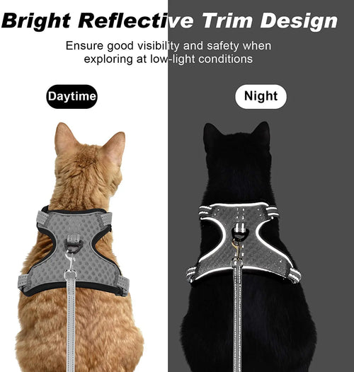Cat Dog Adjustable Harness Vest Walking Lead Leash for Puppy Dogs Collar Polyester Mesh Harness for Small Medium Dog Cat Pet