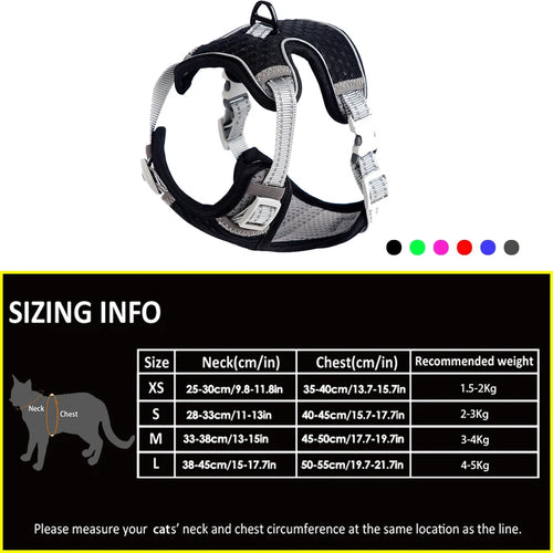 Cat Dog Adjustable Harness Vest Walking Lead Leash for Puppy Dogs Collar Polyester Mesh Harness for Small Medium Dog Cat Pet
